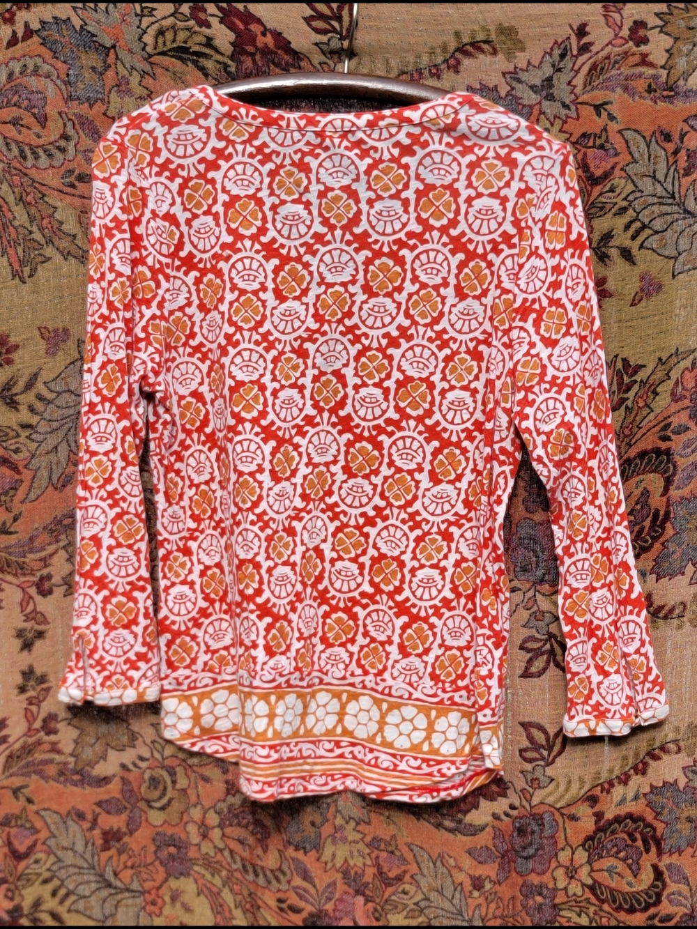 Lucky Brand Bohemian Medallion Print Top | Boho Peasant Western Tunic - Picture 5 of 9